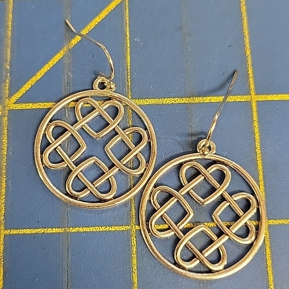 Linked Hearts Silver Tone Earrings